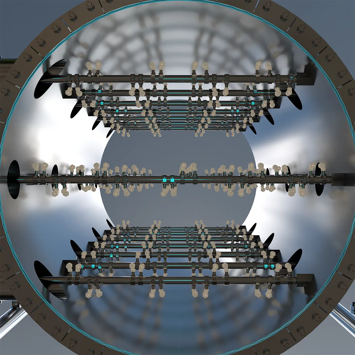 Tangential spray nozzles inside a Lechler absorption scrubber