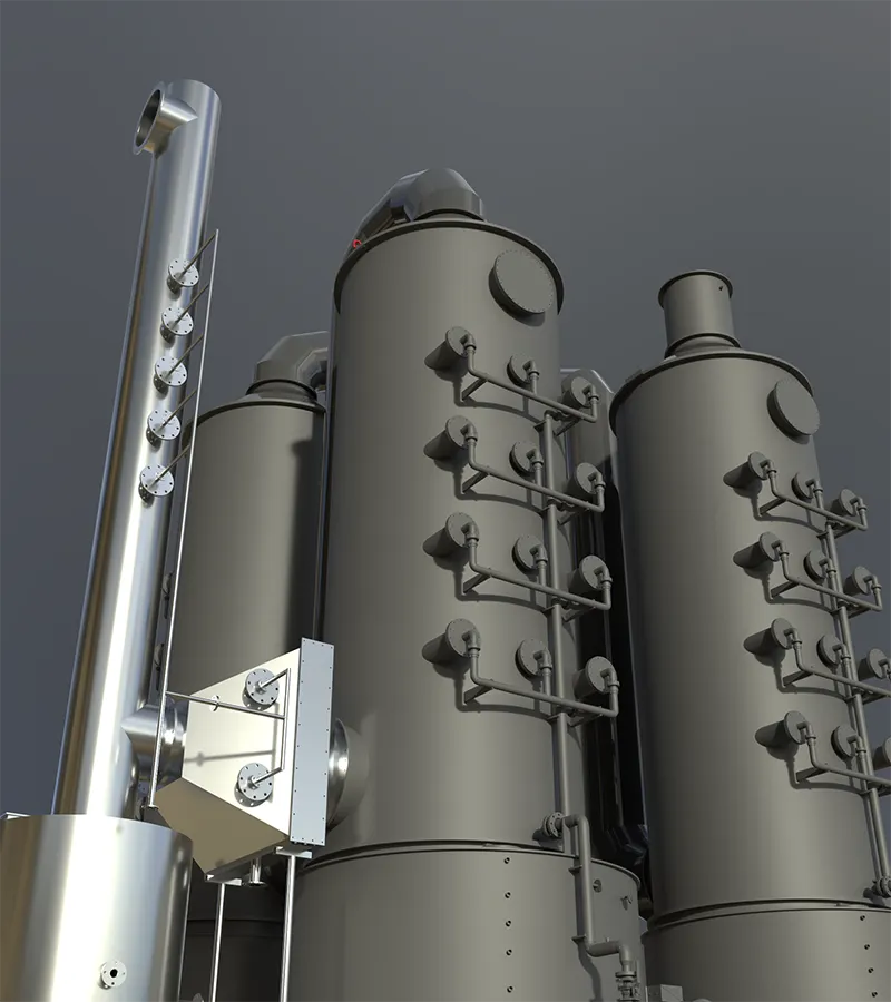 Wet gas scrubber for an animal protein rendering plant